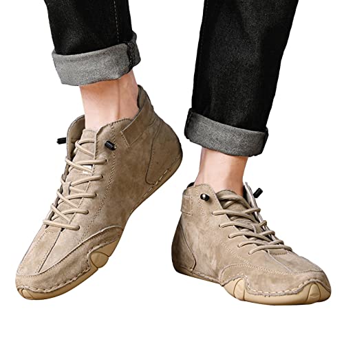 Schuhe Herren Sneaker Schwarz Hoch: Sportschuhe Laufschuhe mit Klettverschluss Anti-Slip Freizeitschuhe Kurze Stiefel Turnschuhe Große Größen Lässige Barfußschuhe Fitnessschuhe von YANFJHV