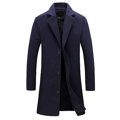 YANFJHV Anzugjacke Herren Regular Fit, Blazer Sakko Anzug Jacke Lang Klassische Herrenanzug Herrenjacke Einfarbig Langarm Anzüge Jacke Für Hochzeit Business Party Trenchcoat Windjacke von YANFJHV