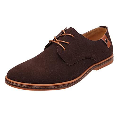 YANFJHV Anzugschuhe Herren Schwarz Oxford Schuhe Schnürsenkel Abendschuhe Leicht Businessschuhe rutschfest Sportschuhe Weichen Sohle Kleid-Schuhe Low Top Freizeitschuhe Minimalistische Bootsschuhe von YANFJHV