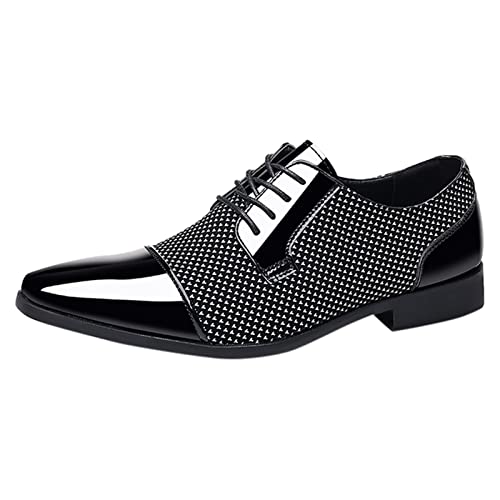YANFJHV Anzugschuhe Herren Schwarz: Tanzschuhe Hochzeitsschuhe Spitze Businessschuhe Arbeitsschuhe Slip On Einzelne Schuhe Business Schuhe Frühling/Sommer Freizeitschuhe Lederschuhe von YANFJHV