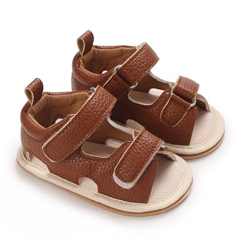 YANFJHV Baby Mädchen Sandalen Kleinkind Strand Schuhe Outdoor Casual Slipper Kleinkind Erste Gehen Prinzessin Sandalen Lauflernsandale (Brown, 22 Infant) von YANFJHV