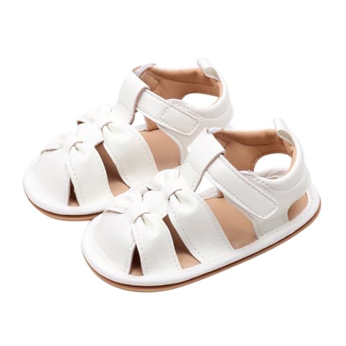 YANFJHV Baby-Sandalen, Baby-Freizeitsandalen, atmungsaktiv, weiche Unterseite, rutschfeste Kleinkinderschuhe, bequeme Freizeitsandalen Schwimmschuhe Kinder (White, 19 Infant) von YANFJHV