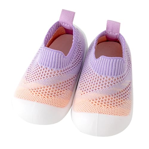 YANFJHV Baby Sandalen Frühling Baby Kleinkind Schuhe Weiche Unterseite Rutschfeste Atmungsaktive Mesh Säuglingsschuhe Babyschuhe Casual Sandalen Sneaker Mädchen 23 (Purple, 21 Infant) von YANFJHV