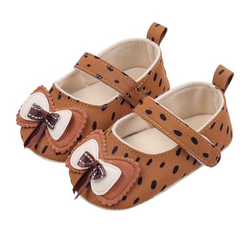 YANFJHV Baby Sandalen Frühling Säuglings Pre Step Schuhe Atmungsaktive Stoffsohle Kleinkind Schuhe Schleife Babyschuhe Casual Sandalen Hausschuhe Weit Kinder (Coffee, 22 Infant) von YANFJHV