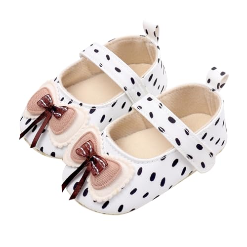 YANFJHV Baby Sandalen Frühling Säuglings Pre Step Schuhe Atmungsaktive Stoffsohle Kleinkind Schuhe Schleife Babyschuhe Casual Sandalen Hausschuhe Weit Kinder (White, 19 Infant) von YANFJHV