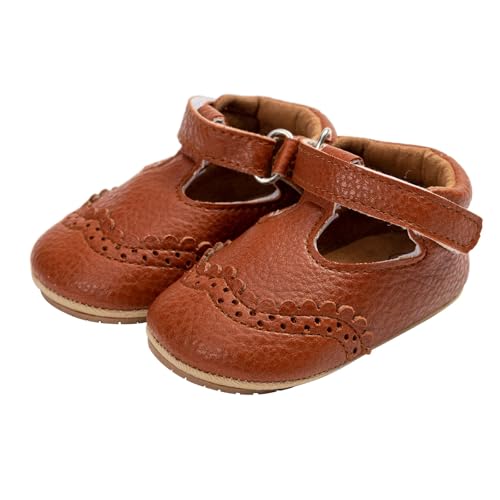YANFJHV Baby-Sandalen Frühling und Baby Kleinkind Schuhe Spitze Schuhe Weiche Gummisohle Rutschfeste Babyschuhe Casual Sandalen Sneaker Mädchen (Brown, 22 Infant) von YANFJHV