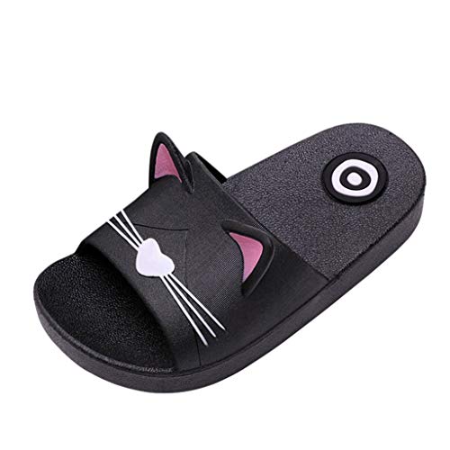 YANFJHV Badeschuhe Kinder 34 Mädchen - Hausschuhe Badelatschen Katzen Jungen Badeschlappen Strandschuhe Rutschfeste Duschschuhe Badeschuhe Badezimmer Indoor-Haus Slippers Hausschuhe von YANFJHV