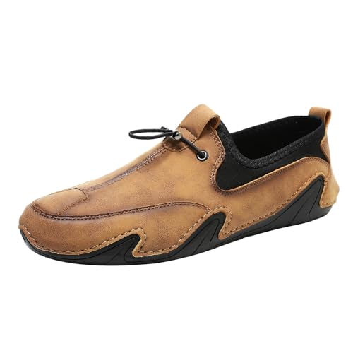 YANFJHV Barfußschuhe Herren Sport, Wasserdicht Watschuhe rutschfest Fahrschuhe Slip-On Sportschuhe Weichen Sohle Arbeitsschuhe Einfarbig Einbeinige Schuhe Jogging Wanderschuhe Für Breite Füße von YANFJHV