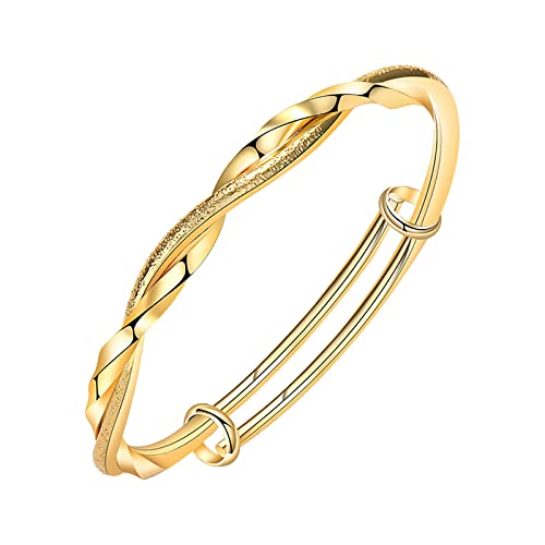 YANFJHV Bezaubernde Damenarmbänder Schmuckarmbänder Geschenkarmbänder Verdrehte geflochtene Armbänder Modearmbänder Schöne Armbänder Schmuck Reiseveranstalter (Gold, One Size) von YANFJHV