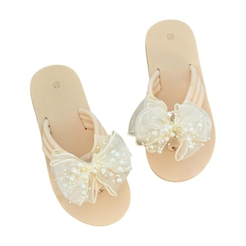 YANFJHV Flip Flops Damen Elegant Offene Sandalen Mit Fliege Slip-On Sandaletten Leicht Zehensandalen Slingback Hausschuhe Rutschfest Schlappen Hohl Freizeitsandalen Atmungsaktiv Sommersandalen von YANFJHV
