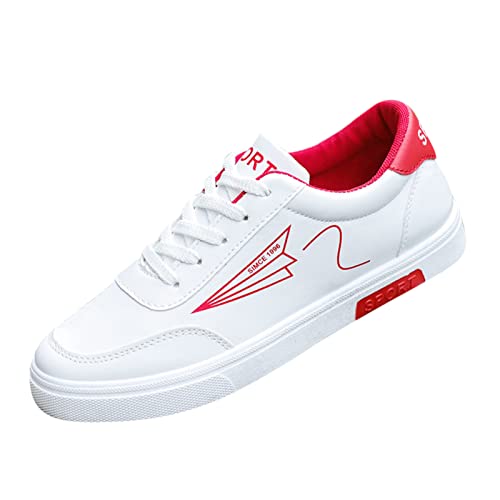 YANFJHV Freizeitschuhe Herren Flach, Extra Weit Sportschuhe Leicht Laufschuhe Schnürsenkel Sneaker Pu-Leder Trainingsschuhe Turnschuhe Für Fitnessstudio&Alltag rutschfest Strandschuhe Gr.39-44 von YANFJHV