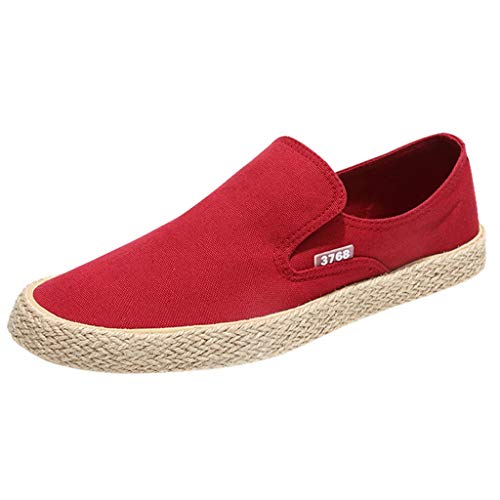 YANFJHV Freizeitschuhe Herren Schwarz Slip On Stoffschuhe Low Top Leinenschuhe Leicht Einbeinige Schuhe Atmungsaktiv Sportschuhe Orthopädische Walkingschuhe Minimalistische Freizeitschuhe Gr.39-44 von YANFJHV