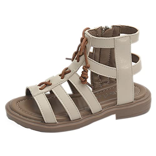 YANFJHV Kinder Sandalen Mädchen 26: Römersandalen Strandsandalen Open Toe Atmungsaktiv Prinzessin Schuhe Sommersandalen Leicht Bequem Riemchensandalen Flache Rutschfest Sommer Sandaletten von YANFJHV