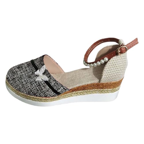 YANFJHV Lässige seitliche Hohlgürtelschnalle mit flachem Boden, römische Schuhe, Sommersandalen für Damen, modische Damensandalen Schuhe Damen Original (Grey, 37) von YANFJHV