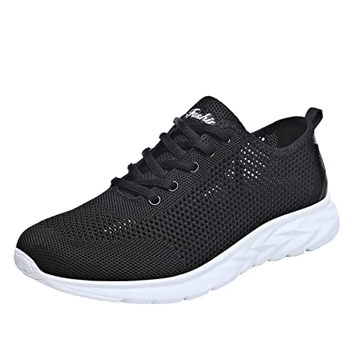 YANFJHV Laufschuhe Herren Leicht, Joggingschuhe Aus Netzstoff Sportschuhe Für Breite Füße Leicht Sommerschuhe Dicke Sohle Freizeitschuhe Schnürsenkel Walkingschuhe Liebespaar Strandschuhe von YANFJHV
