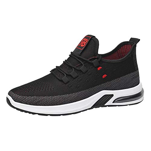 YANFJHV Laufschuhe Herren Leicht Tennisschuhe Aus Netzstoff Schnürsenkel Schnürsenkel rutschfest Walkingschuhe Weichen Sohle Turnschuhe Stoßdämpfung Rückprall Joggingschuhe Trainer Wanderschuhe von YANFJHV