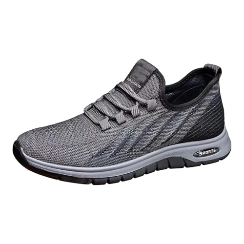 YANFJHV Laufschuhe Herren Running Weichen Sohle Sportschuhe Atmungsaktiv Turnschuhe Slip-On Walkingschuhe Stoßdämpfung Rückprall Basketballschuhe Trainer Outdoorschuhe Aus Netzstoff Gr.39-44 von YANFJHV