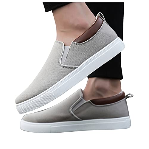 YANFJHV Laufschuhe Herren Slip On, Extra Weit Sportschuhe Flache Halbschuhe Ohne Schnürung Freizeitschuhe Einfarbig Turnschuhe Weichen Sohle Sneaker Flexibel Stoffschuhe Workout Fitnessschuhe von YANFJHV