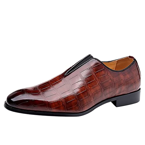 YANFJHV Lederschuhe Herren Schwarz 47 - Anzugschuhe Arbeitsschuhe Slip On Businessschuhe Hochzeitsschuhe Slip-On Spitzenschuhe Frühling Tanzschuhe Spitze Freizeitschuhe Einzelne Schuhe von YANFJHV