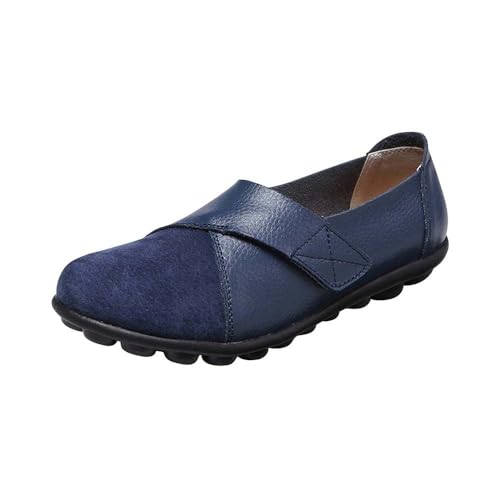 YANFJHV Loafer für Damen, lässige Slip-on-Kleider-Loafer, Bequeme Damen-Fahrschuhe, Outdoor-Wanderschuhe Damenschuhe Stiefeletten Hochwertig (Blue, 43) von YANFJHV