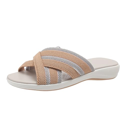 YANFJHV Pantoletten Damen Sommer Bequem: Sandalen Hausschuhe Strick Weich Sommerschuhe Strandschuhe Flach Rutschfest Slippers Badelatschen Plateau Slip on Damen Freizeitsandalen Gr.36-45 YANFJHV Pantoletten Damen Sommer Bequem: Sandalen Hausschuhe Strick Weich Sommerschuhe Strandschuhe Flach Rutschfest Slippers Badelatschen Plateau Slip on Damen Freizeitsandalen Gr.36-45 von YANFJHV