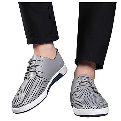 YANFJHV Schuhe Herren Leder Freizeitschuhe Flache Schuhe Bequeme Casual Einzelne Schuhe Sportschuhe Aushöhlen Atmungsaktiv Sommerschuhe Lederschuhe Outdoor Arbeitsschuhe Businessschuhe von YANFJHV