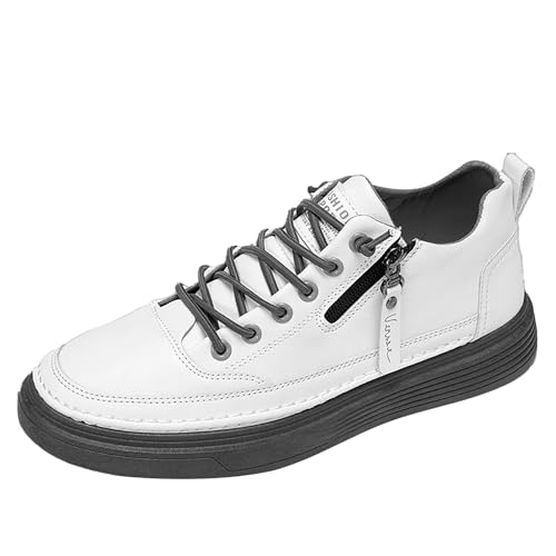 YANFJHV Sneaker Herren Schwarz, Pu-Leder Sportschuhe Dicke Sohle Turnschuhe Schnürsenkel Laufschuhe Extra Weit Freizeitschuhe Atmungsaktiv Walkingschuhe Low Top Fahrschuhe Flache Fitnessschuhe YANFJHV Sneaker Herren Schwarz, Pu-Leder Sportschuhe Dicke Sohle Turnschuhe Schnürsenkel Laufschuhe Extra Weit Freizeitschuhe Atmungsaktiv Walkingschuhe Low Top Fahrschuhe Flache Fitnessschuhe von YANFJHV