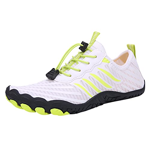 YANFJHV Sommer Wasserschuhe Männer und Frauen Schnelltrocknende Schuhe Wandern Schwimmen Tauchschuhe Tracing Schuhe Elastische Schnürstreifen Modestil Schuhe Herren Business Sneaker (White, 37) von YANFJHV