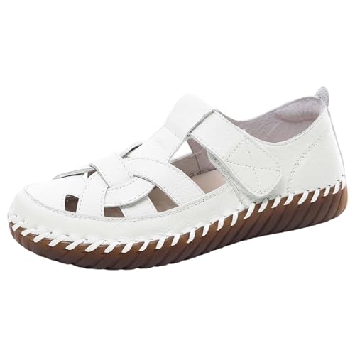 YANFJHV Sommermode Sandalen runden Damenschuhe bequeme Freizeitschuhe Damenschuhe Sommerschuhe 40 (White, 39) von YANFJHV