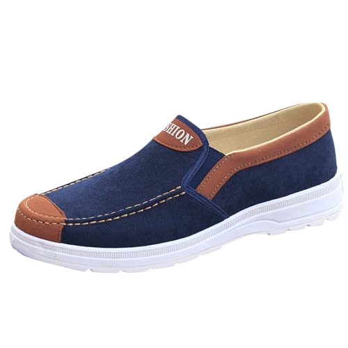 YANFJHV Sommerschuhe Herren Loafer Leicht Bootsschuhe Slip-On Stoffschuhe Extra Weit Halbschuhe rutschfest Sportschuhe Casual Laufschuhe Flexibel Schlupfschuhe Minimalistische Businessschuhe von YANFJHV