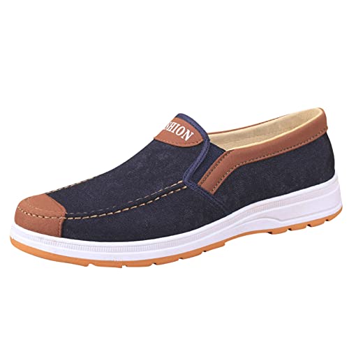YANFJHV Sommerschuhe Herren Loafer Leicht Bootsschuhe Slip-On Stoffschuhe Extra Weit Halbschuhe rutschfest Sportschuhe Casual Laufschuhe Flexibel Schlupfschuhe Minimalistische Businessschuhe von YANFJHV