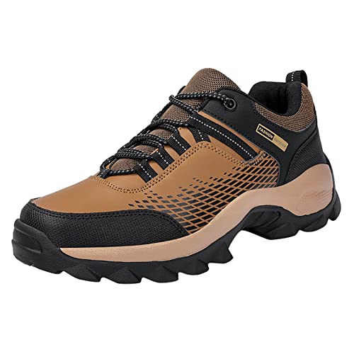 YANFJHV Trekking Schuhe Herren rutschfest Wanderschuhe Abriebfest Kletterschuhe Atmungsaktiv Laufschuhe Schnürsenkel Outdoorschuhe Plattform Traillaufschuhe Extra Weit Tennisschuhe Gr.40-45 von YANFJHV