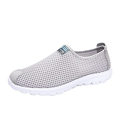 YANFJHV Turnschuhe Herren Sommer Mesh Sportschuhe Atmungsaktiv Laufschuhe Slip-On Joggingschuhe Flexibel Walkingschuhe Orthopädische Schuhe Einfarbig Freizeitschuhe Bequeme Strandschuhe Gr.40-45 von YANFJHV