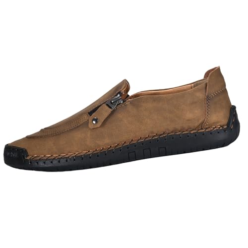 YANFJHV Walkingschuhe Herren Extra Breit, Leicht Freizeitschuhe Slip-On Businessschuhe Atmungsaktiv Sportschuhe Low Top Turnschuhe Flache Jogging Sneaker Hand-Free Fitnessschuhe Barfußschuhe von YANFJHV