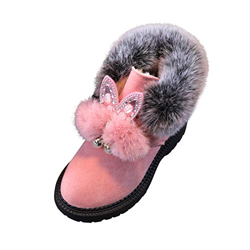 YANFJHV Warme Winterschuhe Mädchen 28: Snow Boots Stiefeletten Winter Warm Gefüttert Schneestiefel Winterstiefel Rutschfest Outdoor Ankle Boots Kurze Stiefel Bequem Flach Kinderstiefel von YANFJHV