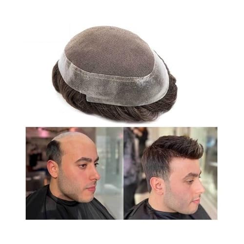 Australische Basis Französische Spitze mit PU um Männer Toupet Langlebiges Echthaar-Ersatzsystem(8x10) von YANG11FAN