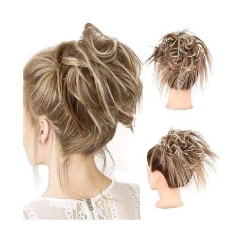 Haarknoten Unordentlicher Haarknoten, synthetisches Haarteil mit elastischem Band, zerzauste Hochsteckfrisur, Haargummis, Verlängerung for Frauen und Mädchen Dutt Maker(13H613) von YANG11FAN