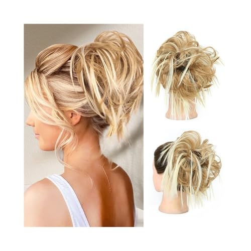 Haarknoten Unordentlicher Haarknoten, synthetisches Haarteil mit elastischem Band, zerzauste Hochsteckfrisur, Haargummis, Verlängerung for Frauen und Mädchen Dutt Maker(22H613) von YANG11FAN