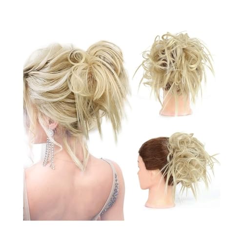 Haarknoten Unordentlicher Haarknoten, synthetisches Haarteil mit elastischem Band, zerzauste Hochsteckfrisur, Haargummis, Verlängerung for Frauen und Mädchen Dutt Maker(24T613) von YANG11FAN