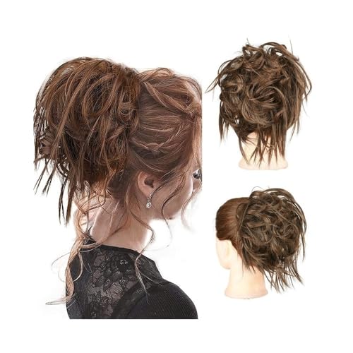 Haarknoten Unordentlicher Haarknoten, synthetisches Haarteil mit elastischem Band, zerzauste Hochsteckfrisur, Haargummis, Verlängerung for Frauen und Mädchen Dutt Maker(M2-30) von YANG11FAN