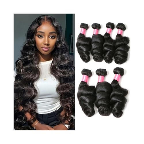 Human Hair Bundles 8-30 Zoll lose gewellte Bündel brasilianisches Echthaar, Weave-Bündel, 1/3/4 Bündel, natürliche schwarze Echthaar-Extensions for Frauen Haarbündel(10 10 10) von YANG11FAN