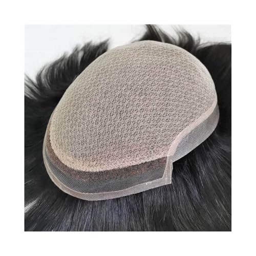 Lace-Front-Toupet for Männer, Echthaar, Haarteile mit Seidenbasis, Diamantspitze mit dünner PU-Haut um das Haarsystem(6x8) von YANG11FAN