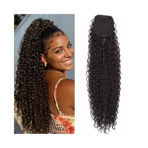 Lange, lockige Pferdeschwanzverlängerung for schwarze Frauen, 24 Zoll, verworrenes, lockiges synthetisches Haarteil, Clip in der falschen Haarverlängerung(2) von YANG11FAN