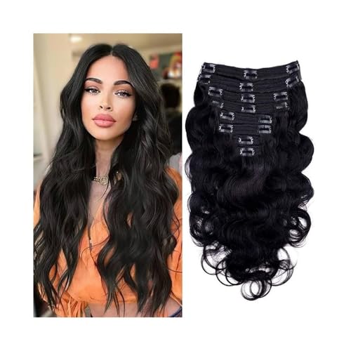 Natürliche Body Wave Clip In Echthaar-Extensions 120 g/Set Clips In Extensions for Frauen Clip in Extensions(16inches,120g) von YANG11FAN