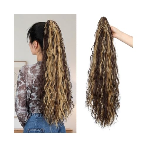 Pferdeschwanzverlängerung, 26 Zoll lang, flauschig, lockig, mit Klauenclip, Pferdeschwanz-Haarteil, synthetische Clip-in-Haarverlängerung for Frauen im täglichen Gebrauch(4H27) von YANG11FAN