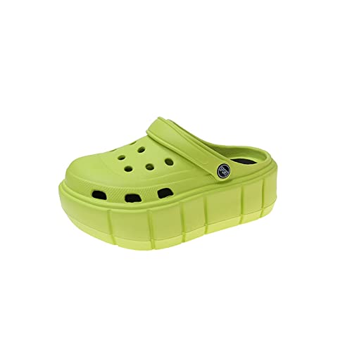 YANG11FAN Duschschuhe Mode Persönlichkeit Hausschuhe Weibliche Sommer Loch Schuhe Weibliche Externe High Heel Schuhe Kinder Neue Strandschuhe Hausschuhe Hausschuhe Im Freien Hausschuhe(Green,38-39) von YANG11FAN