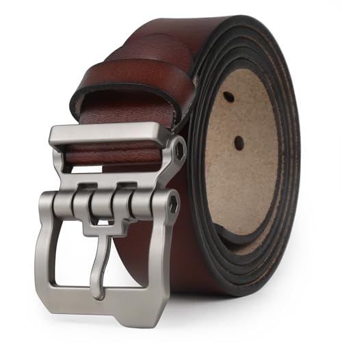 Yahaobelt Gürtel Herren Leder,Größe100-160cm Jeansgürtel Business Gürtel,ledergürtel herren schwarz Braun 37mm Breit (Taille 31"-33" /Gürtellänge 110cm,Schokolade) von Yahaobelt