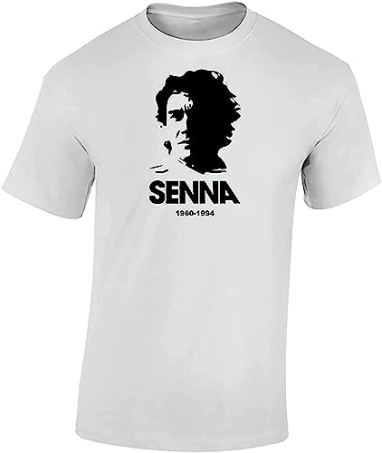 Ayrton Senna Tribute Men Casual T-Shirt Sports Top White T-Shirts & Hemden(Medium) von YANGGUOC