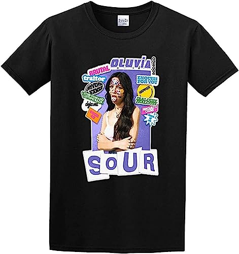 Ol-iv.ia Ro-dr_i.go T-Shirt Singer-Songwriter Actor Shirt Art Shirt Men's Shirt Unisex Round Neck Top Tees T-Shirt Black T-Shirts & Hemden(Small) von YANGGUOC