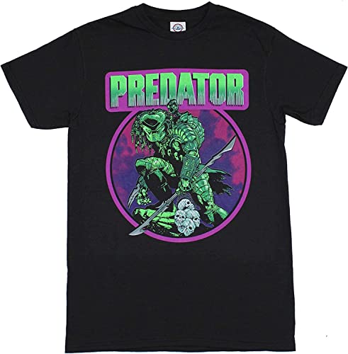 Predator Mens T-Shirt - Neon Green and Purple Predator Circle Logo Image T-Shirts & Hemden(Medium) von YANGGUOC